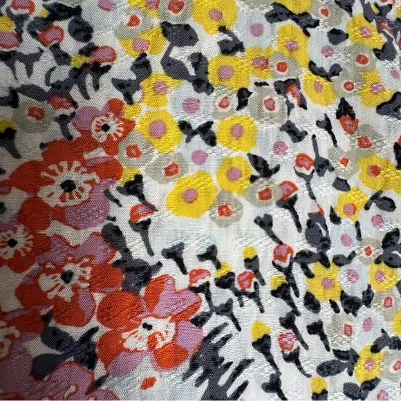 LOFT Petite Floral Split-Neck Blouse Ruffle Hem Long Sleeve Small SP - Picture 15 of 15